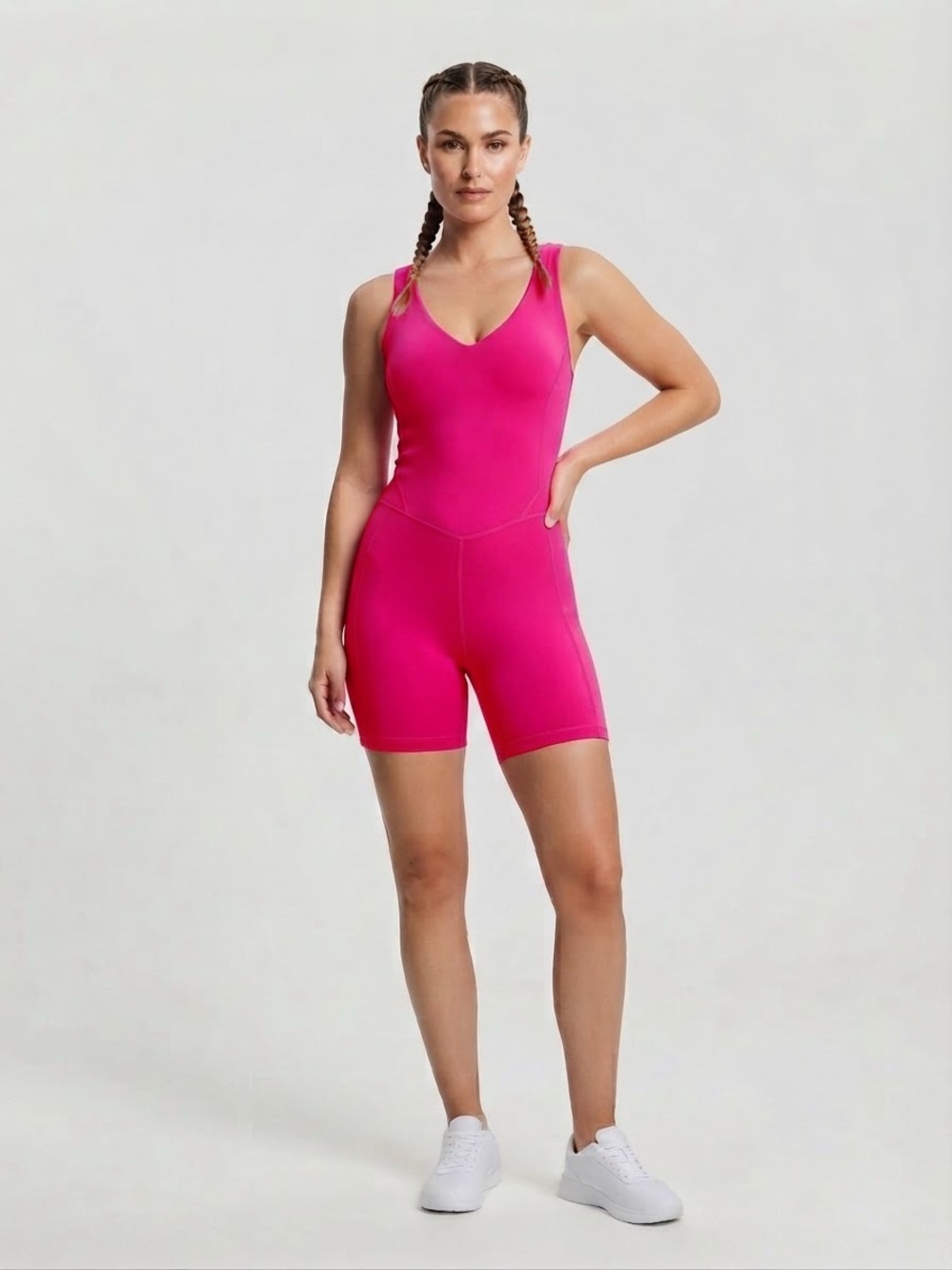 Lululemon Align Onesie 8” Size 4 in Sonic Pink with Built-In Bra